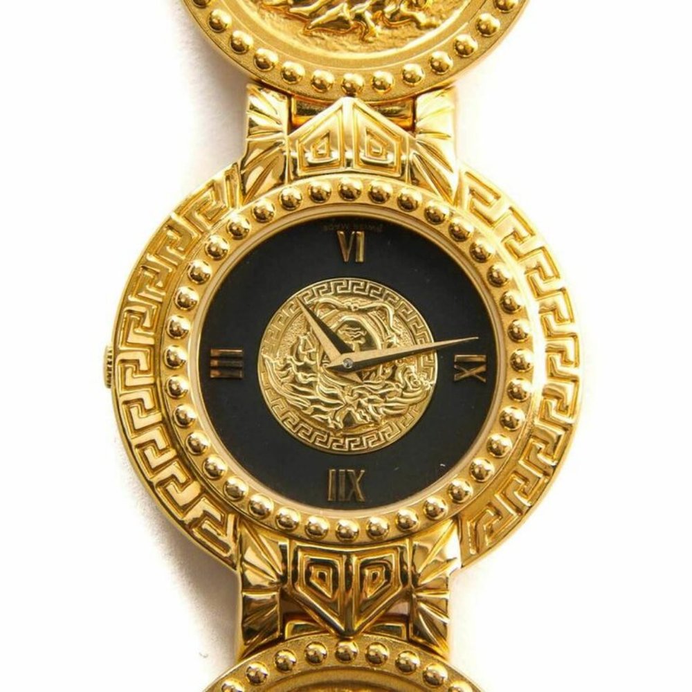 Authentic Gianni Versace Signature Medusa Gold Plated Coin Watch - Picture 8 of 10